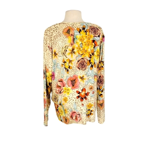 NWOT Johnny Was Hera Flower & Cheetah Print Tunic Blouse - Picture 3 of 5